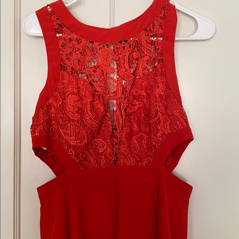Lace top skater dress